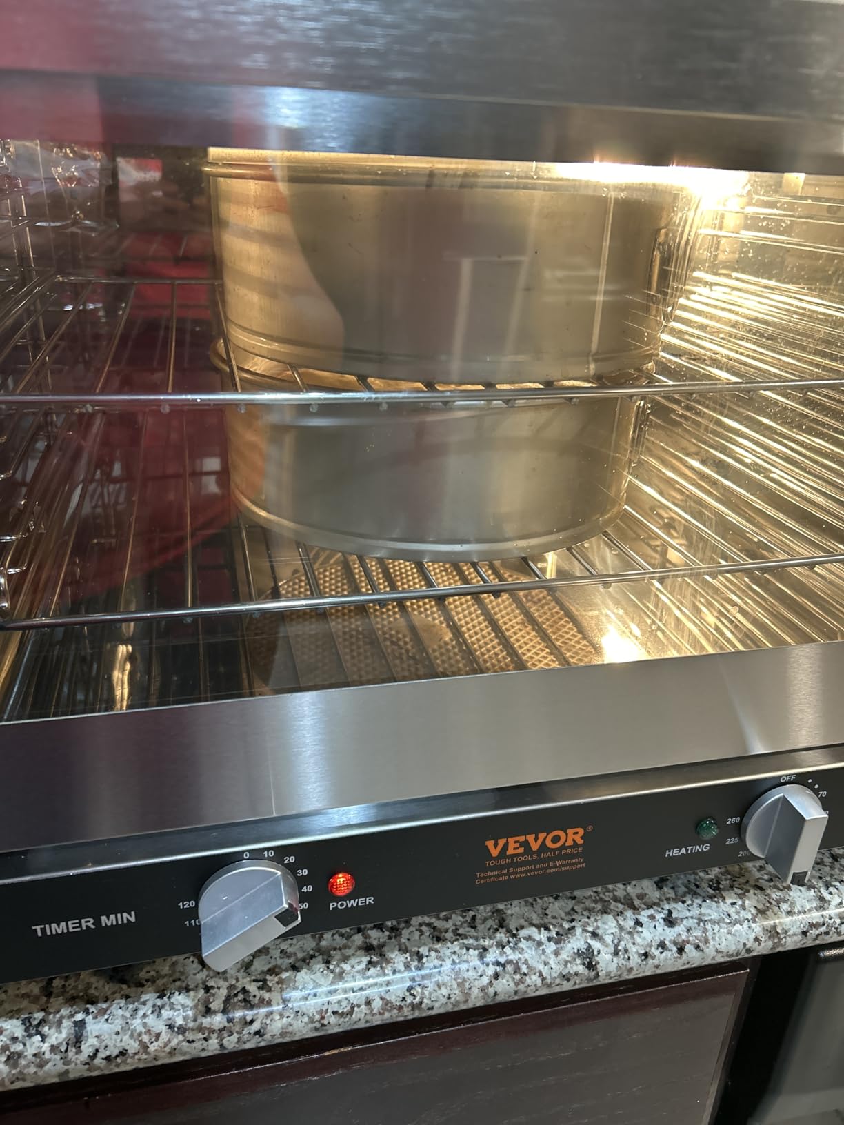VEVOR Commercial Convection Oven, 47L/43Qt, Half-Size Conventional Oven Countertop, 1600W 4-Tier Toaster w/Front Glass Door, Electric Baking Oven w/Trays Wire Racks Clip Gloves, 120V customer photo 2