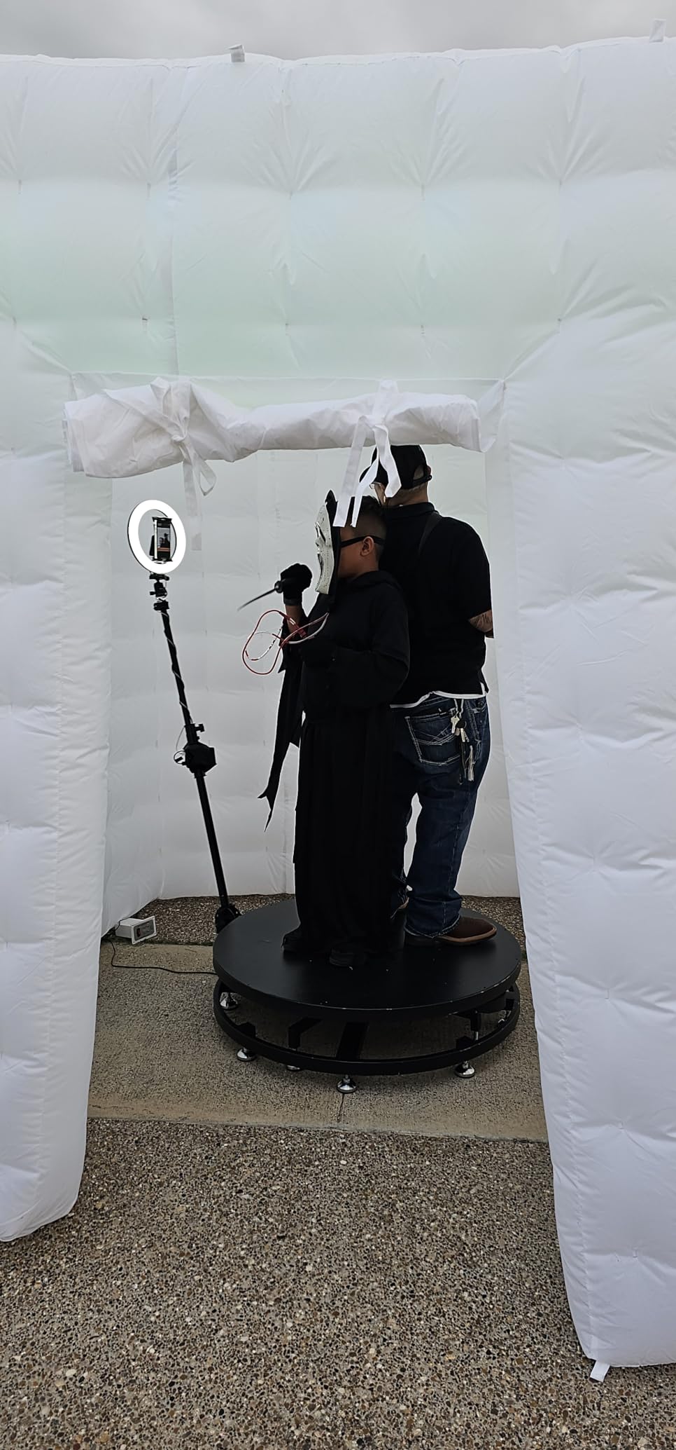 Inflatable Photo Booth Enclosure (Black, Two Doors, 8.2x8.2x8.2ft) Portable Inflatable LED Photobooth with Inner Air Blower Great for Parties Weddings Anniversary Parties customer photo 1