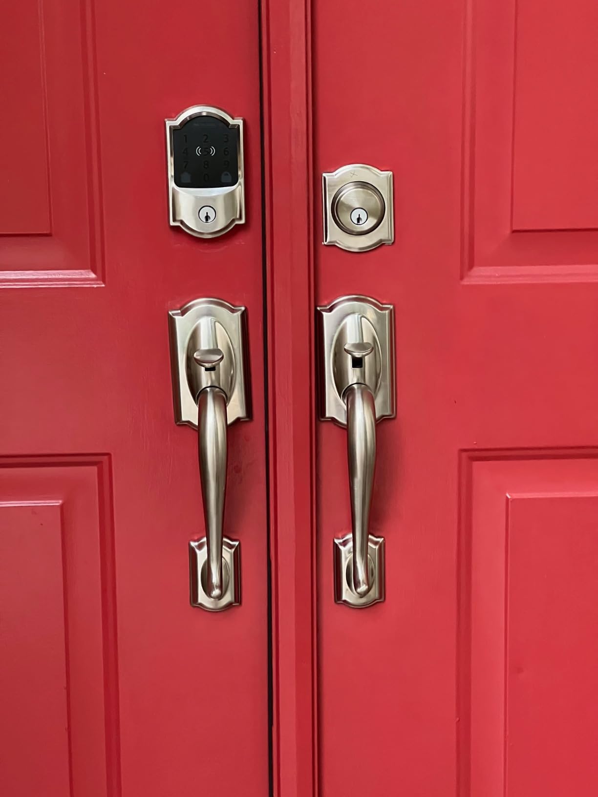 Schlage Encode Plus Smart WiFi Deadbolt Lock, Tap to Unlock, Satin Nickel customer photo 2