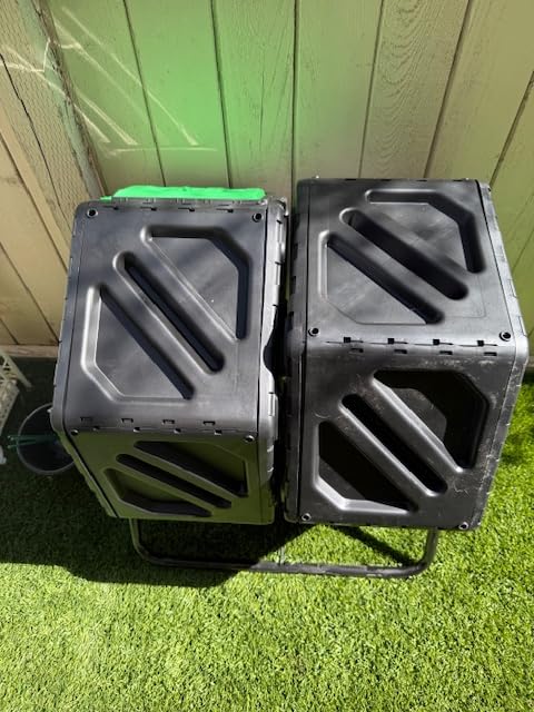 Goplus Compost Bin, 80 Gallon (300 L) Large Outdoor Composting Box w/Top Flip Latch-on Lid, Bottom Exit Door, BPA Free Material, Grass Food Trash Composter Barrel for Garden Yard, Easy Assembly customer photo 2