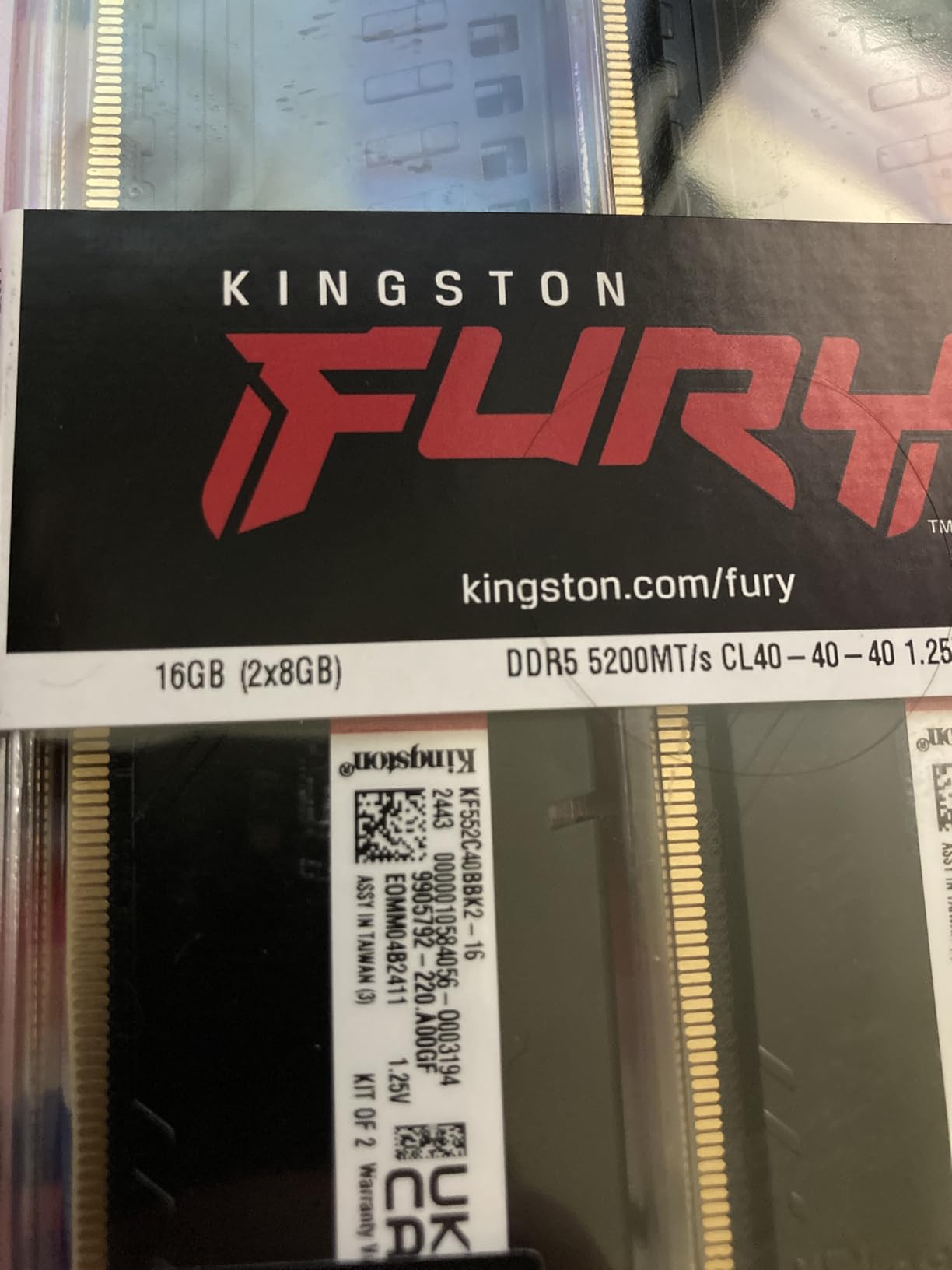 Kingston FURY Beast 16GB (2x8GB) 5200MT/s DDR5 CL40 Desktop Memory | Intel XMP 3.0 | Kit of 2 | KF552C40BBK2-16 customer photo 2