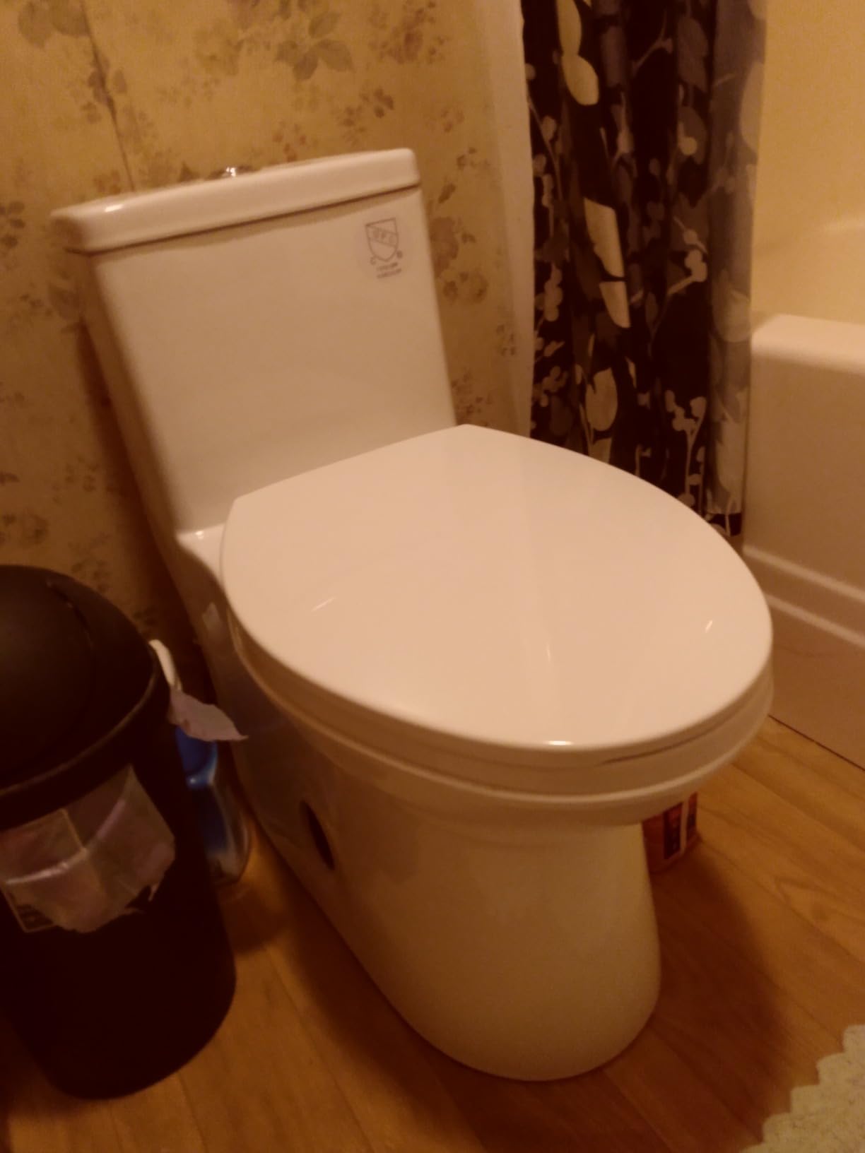 DeerValley Symmetry One Piece Toilet, Dual Flush 1.1/1.6 GPF Elongated Standard Toilet for Bathroom, Toilets with Comfortable Seat Height (Seat Included) (White) customer photo 1