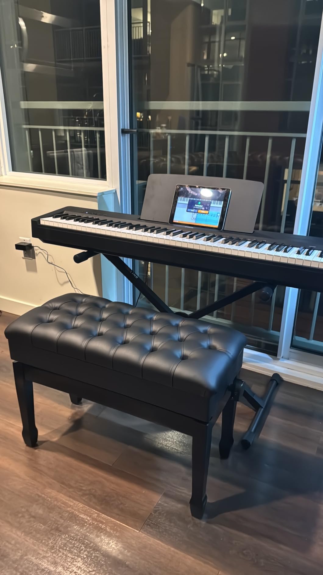 Adjustable Duet Piano Bench with Storage, 28.7