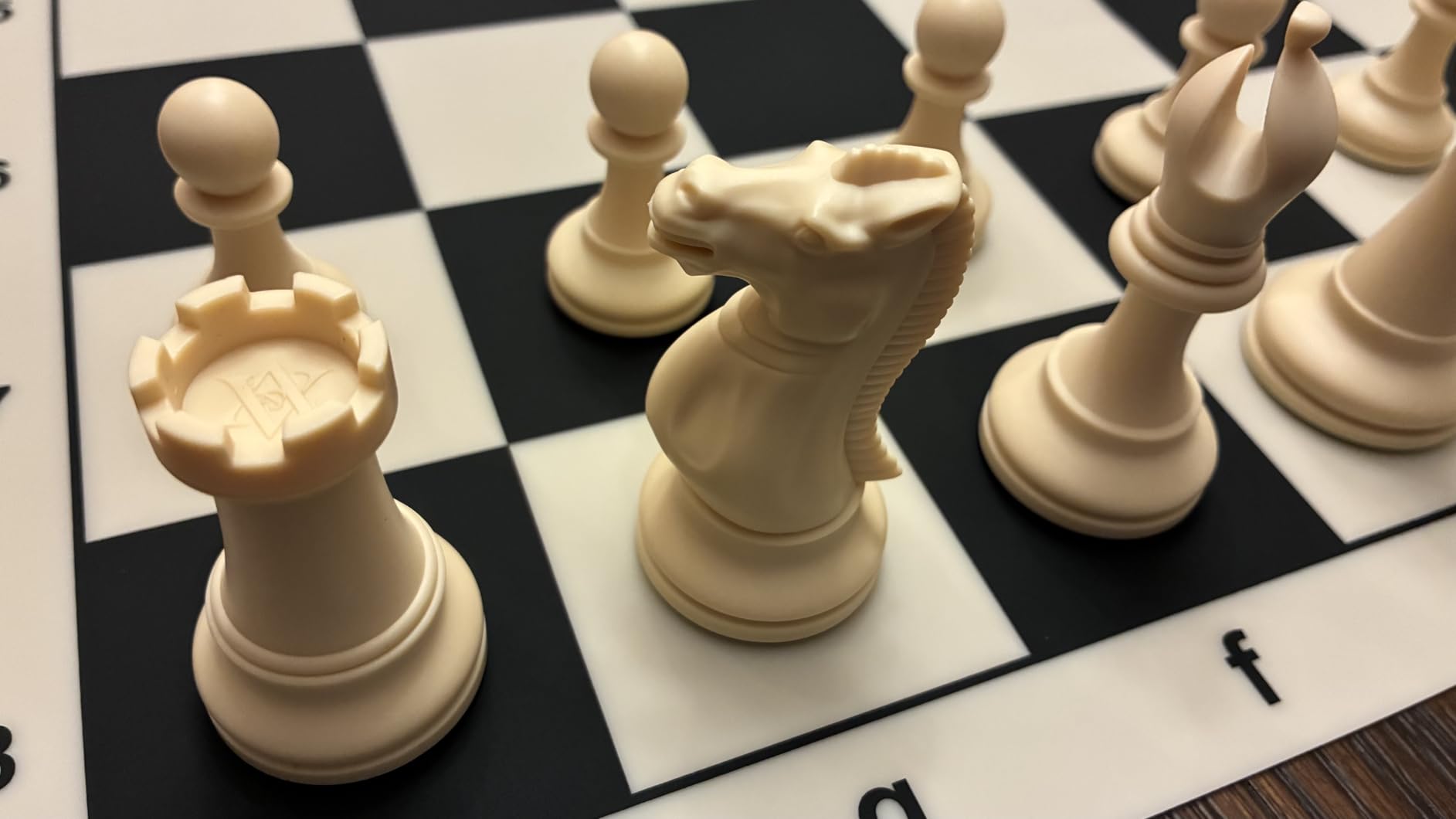 A&A Tournament Chess Set/ 20''x20'' Foldable Silicone Chess Board / 3.75'' King Height Plastic Quadruple Weighted Classic Staunton Pieces/Storage Bag - 2 Players customer photo 1