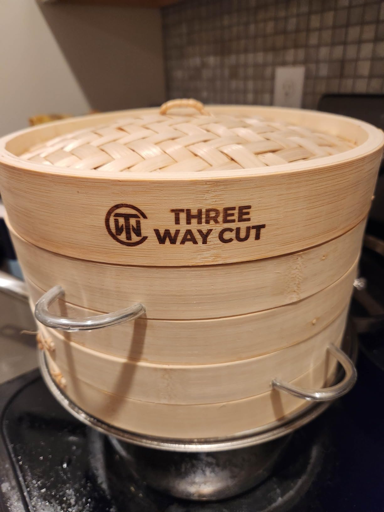 Bamboo Steamer 10 Inch 2 Tier Wooden Basket With Handle, Ring Adapter, Reusable Silicone Liner, Kit For Cooking Dumpling Baby Bao Bun, Dim Sum, Rice Potsticker Steaming Chinese Asian Food & Vegetables customer photo 1