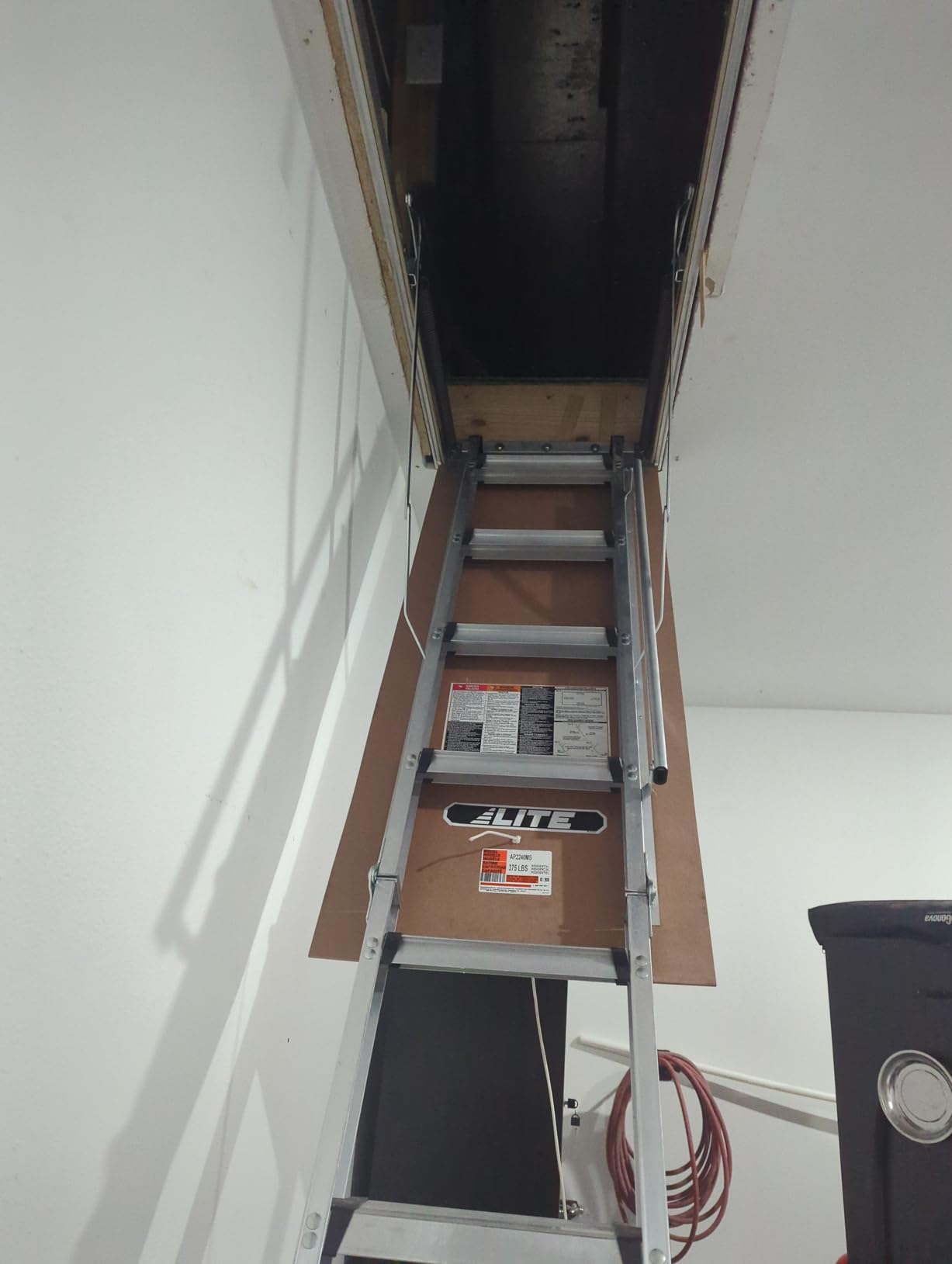 LITE 10 ft Aluminum Attic Ladder, 54 x 22.5 in, Type IAA, 375 lbs customer photo 1