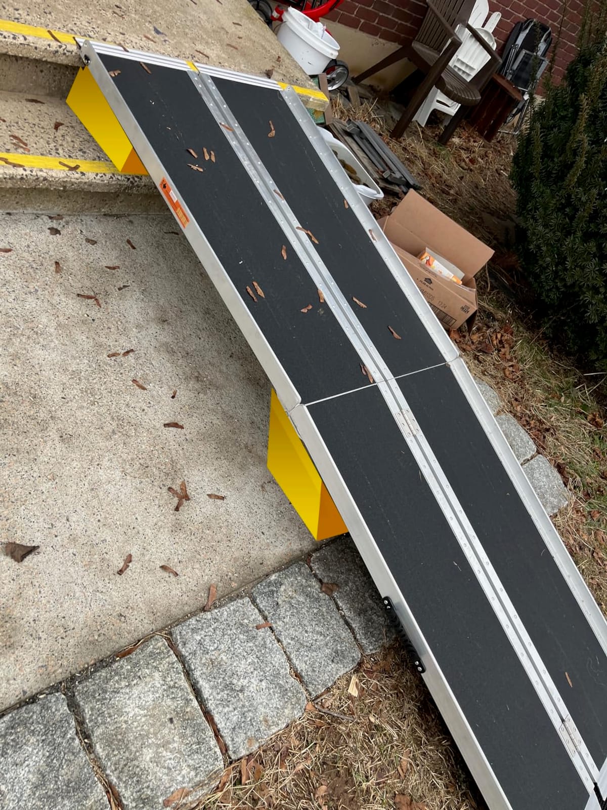 8FT Portable Wheelchair Ramp, 800Lbs Capacity Anti-Slip Aluminum Folding Handicap Ramp with Handle, Threshold Ramp for Home Steps, Stairs, Doorways, Curbs, Entry, Applicable Height 8-24 Inches customer photo 1