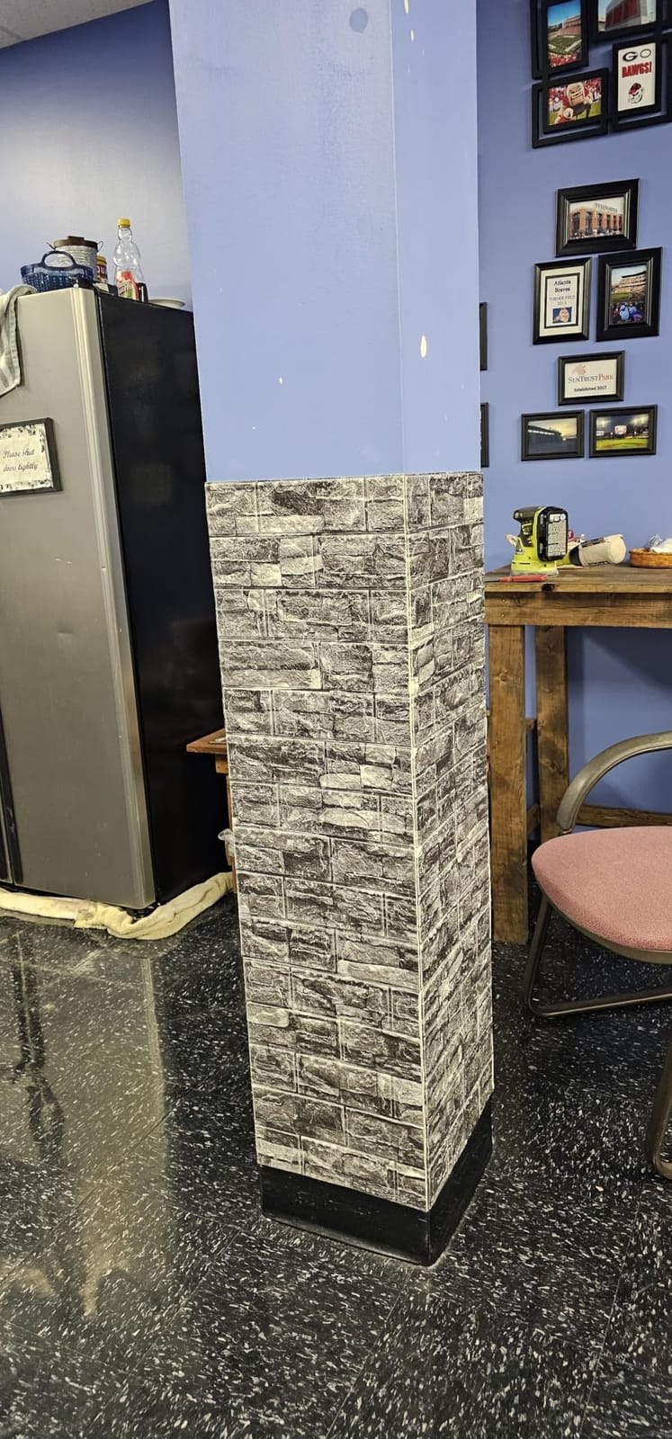 10PCS 3D Wall Panels Peel and Stick Foam 3D Brick Wallpaper Peel and Stick Faux Stone Wall Panel Self-Adhesive Wallpaper (10PCS, Rock Color) customer photo 1