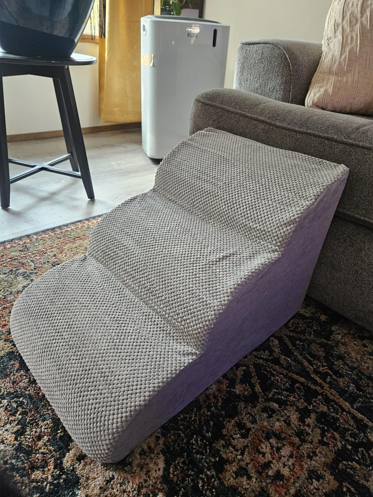 Dog Stairs for Small Dogs, 3 Tiers High Density Foam Dog Ramp, Extra Wide Non-Slip Pet Steps for High Beds Or Couch, Soft Foam Doggie Ladder for Dogs Injured, Older Pets, Small Cats customer photo 1