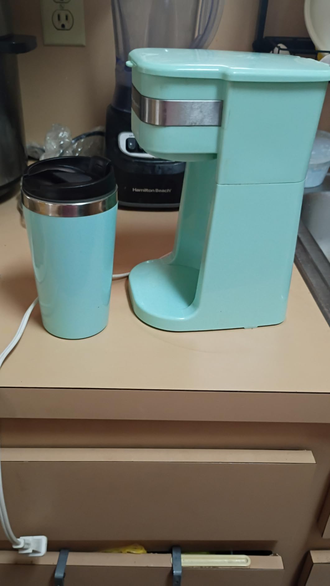 Elite Gourmet EHC113M Personal Single-Serve Compact Coffee Maker, Mint customer photo 2