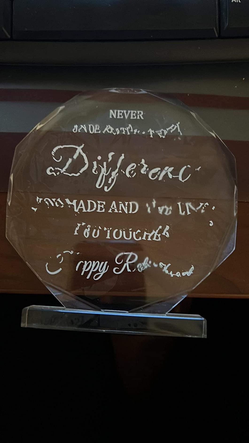 Chunful Happy Retirement Gift Plaque Men Crystal with Stand,Novel Style customer photo 1