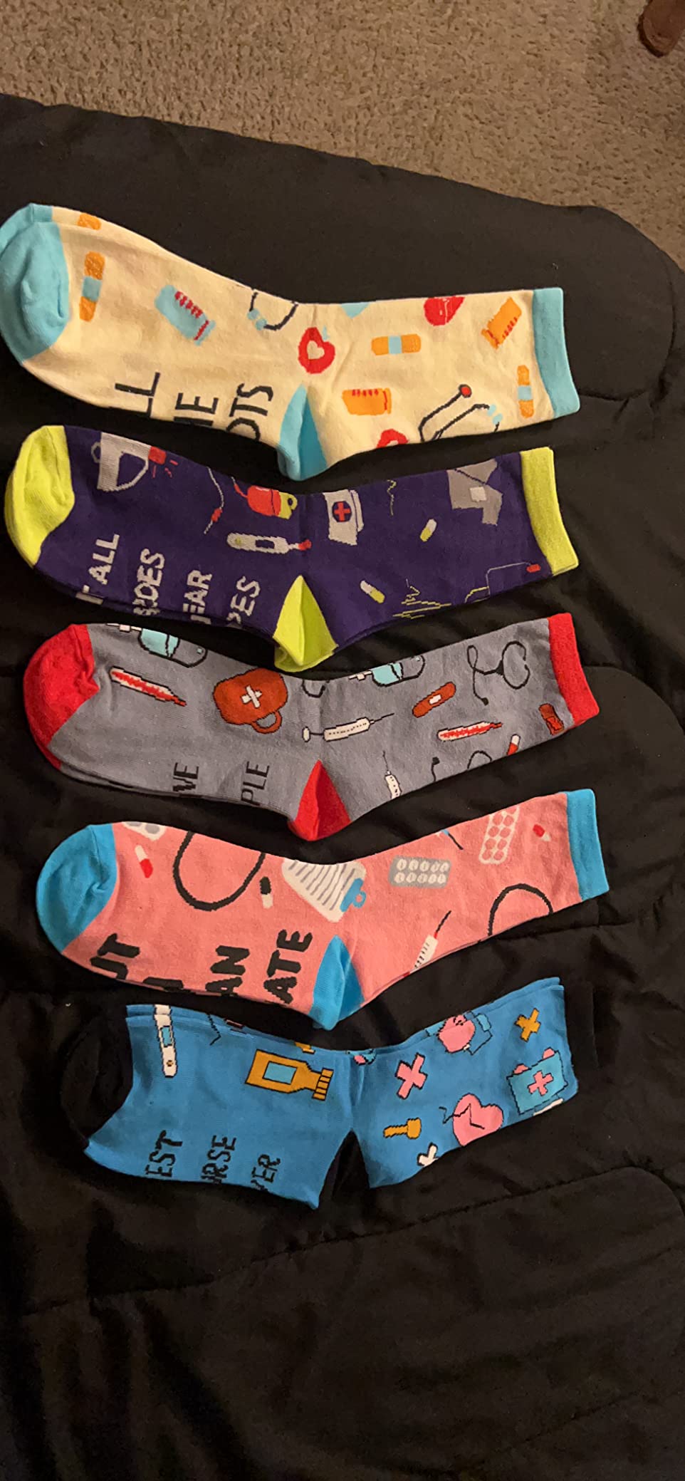 Jeasona Nurse Gifts Funny Nurse Week Crew Socks for Women 5 Pairs customer photo 1