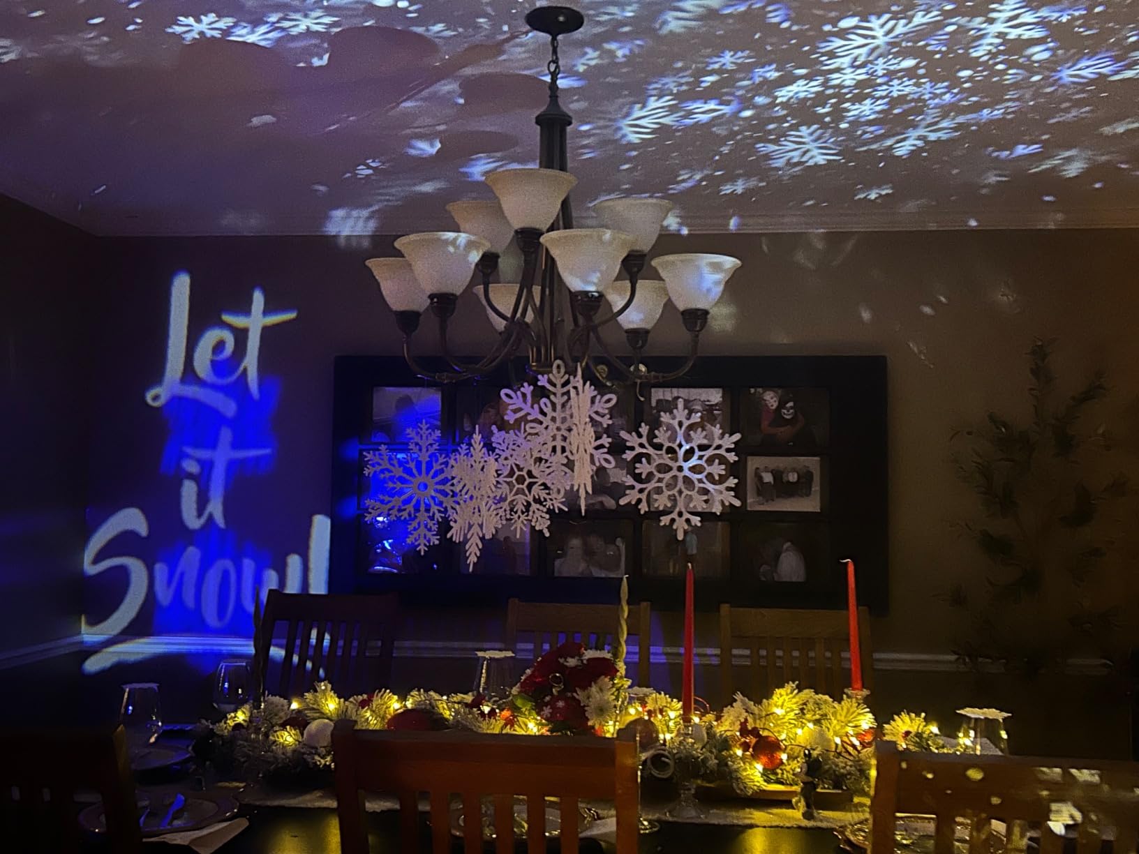 Christmas Projector Lights Outdoor Dual Head Dynamic Snowflake Projector customer photo 2
