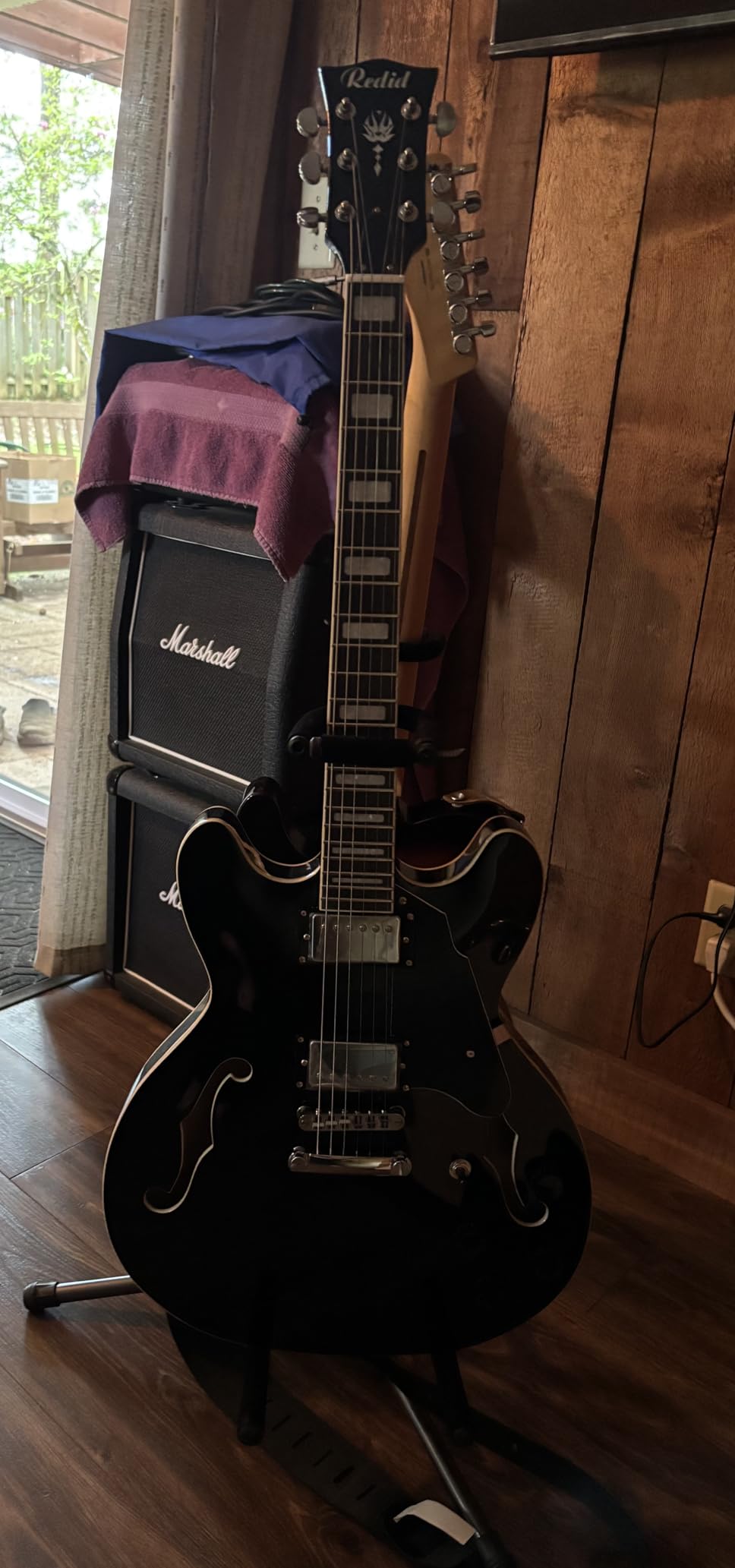 Redid Semi-Hollow Body Electric Guitar RD-100 Jazz Guitar with F-Hole,Maple neck,humbucker Pickups(Brown) customer photo 2