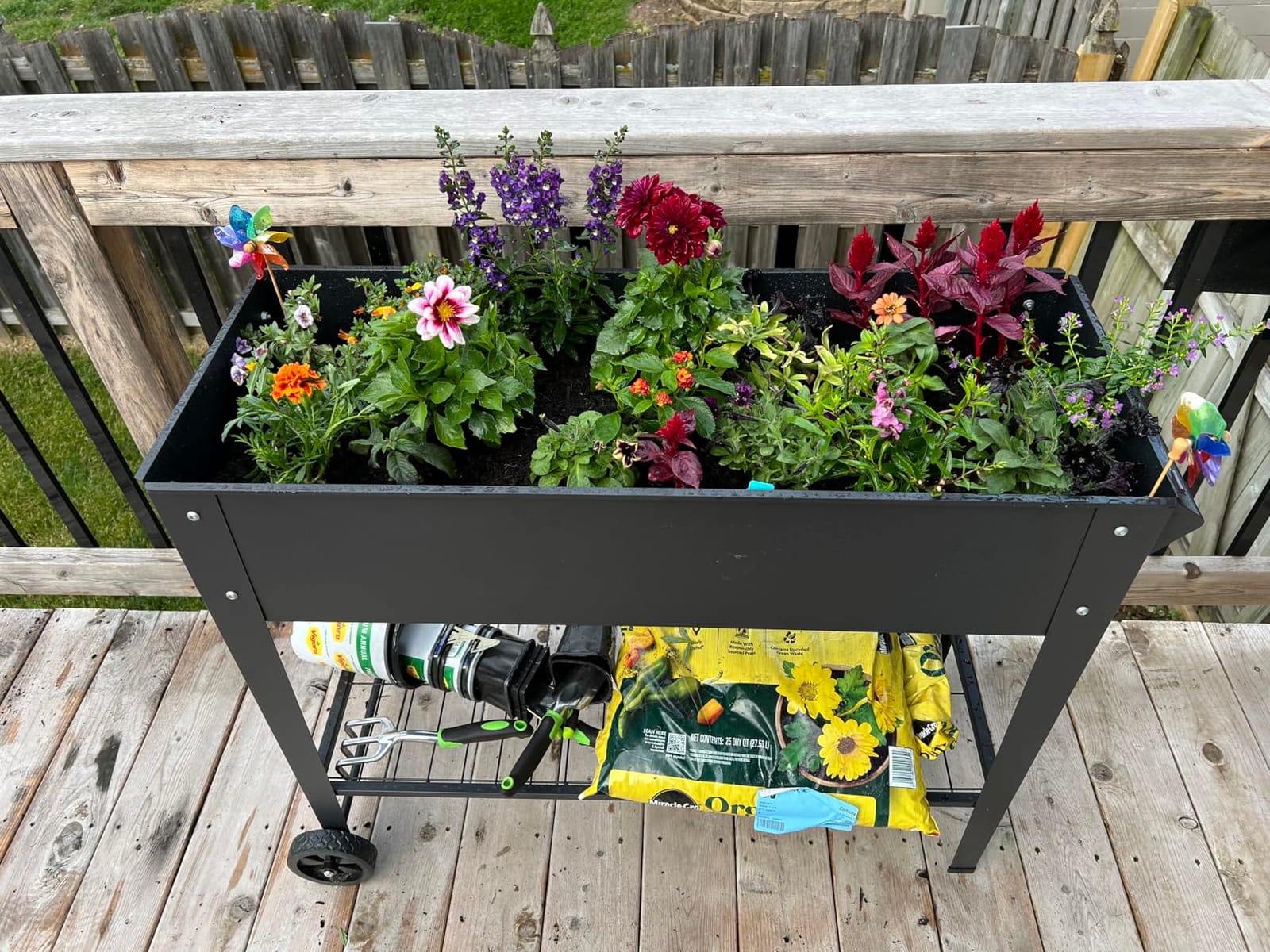 LEETOLLA 32-Inch Elevated Raised Garden Bed with Wheels and Storage Shelf customer photo 1
