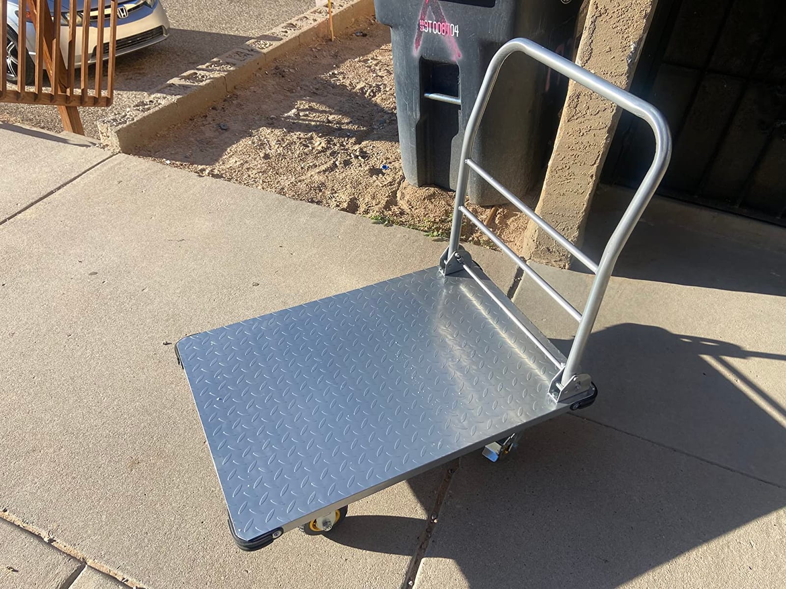 Heavy Duty Platform Truck Flat Moving Cart Hand Trucks,2000Lbs Steel Push Cart Dolly, 36 x 24in Large Flatbed with 5'' 360 Degree Swivel Wheels for Easy Storage customer photo 1