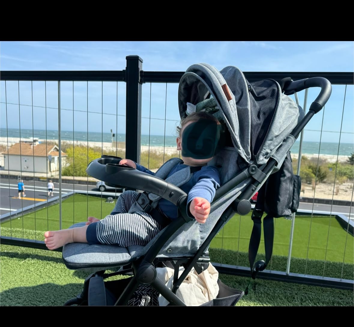 Mompush Lithe V2 Lightweight Travel Stroller Snack Tray Included, Black customer photo 1