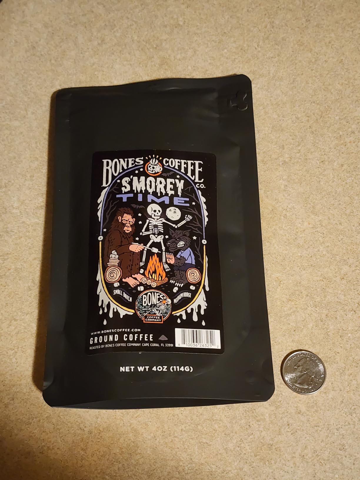 Bones Coffee Company NEW Favorite Flavors Sample Pack, Assorted Flavored Coffee Low Acid Medium Roast Arabica Beans Specialty Coffee Gifts, Auto Drip and French Press Compatible, 4 oz Pack of 5 Ground customer photo 2