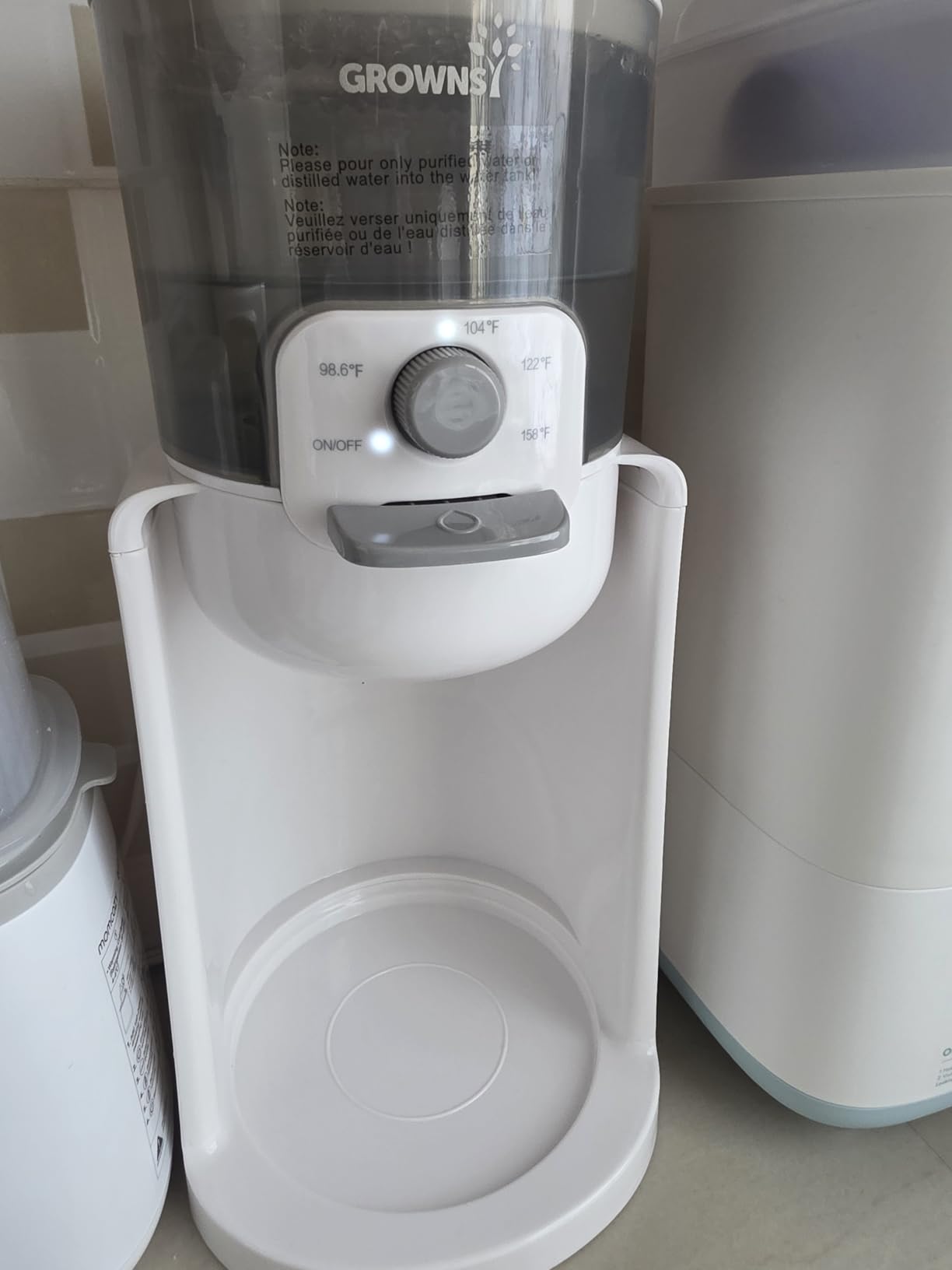 Grownsy Instant Baby Bottle Warmer with Night Light, Precise 4-Temp Control customer photo 2