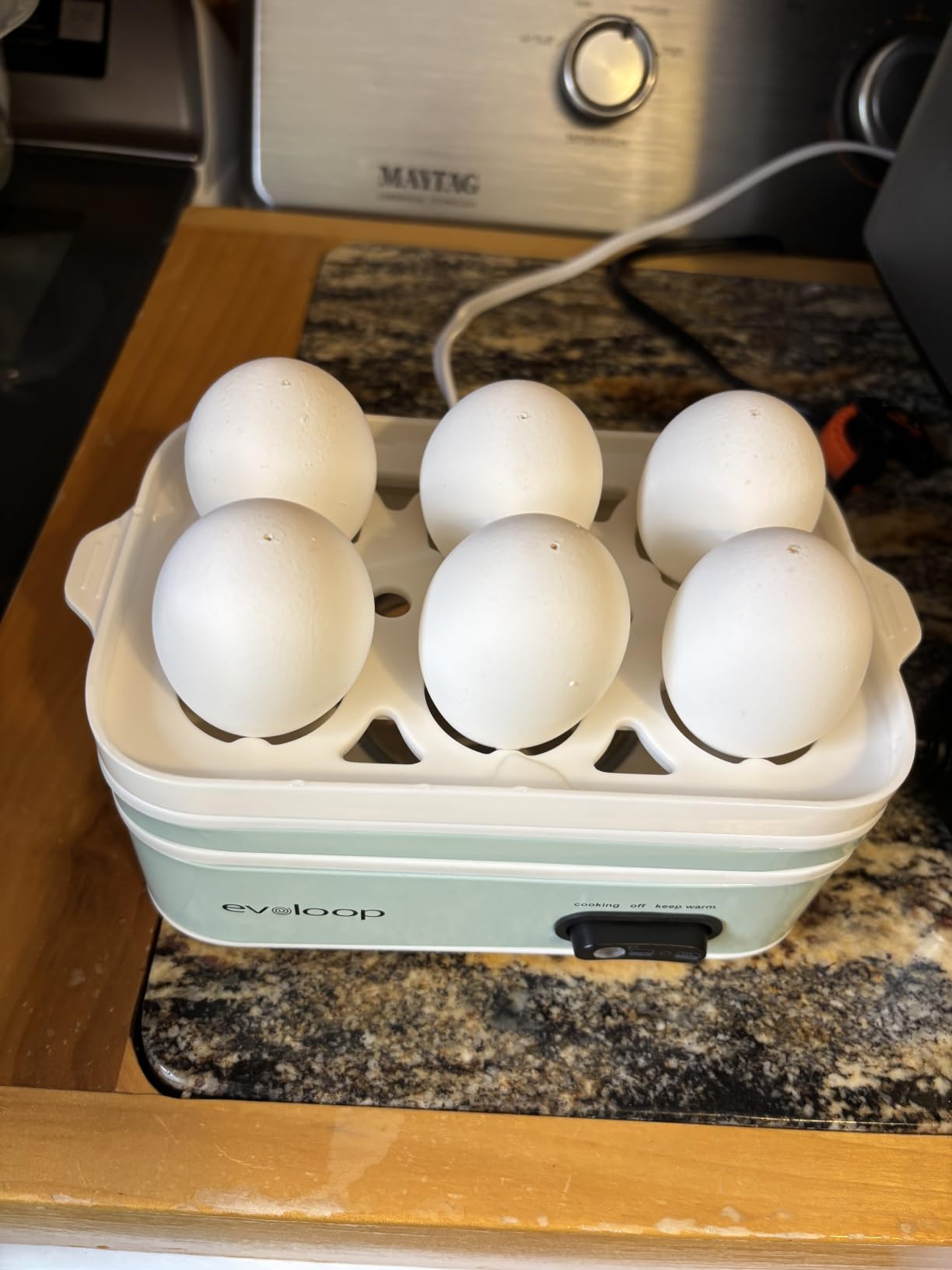 Evoloop Rapid Egg Cooker Electric 6 Eggs Capacity, Soft, Medium, Hard Boiled, Poacher, Omelet Maker Egg Poacher With Auto Shut-Off, BPA Free customer photo 1