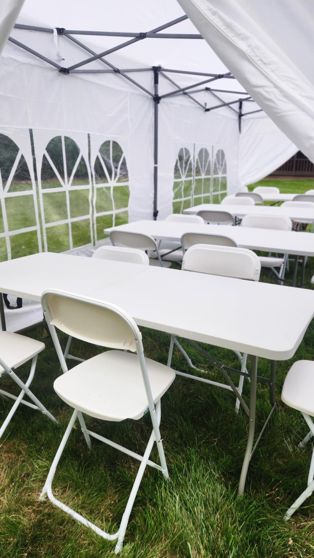 COBIZI 10x20 Heavy Duty Pop Up Canopy Tent with Sidewalls, Easy Up Canopy | Commercial, Outdoor Wedding Party Tents for Party, Waterproof Gazebo, All Season, with Roller Bag, Frame Thickened, White customer photo 1