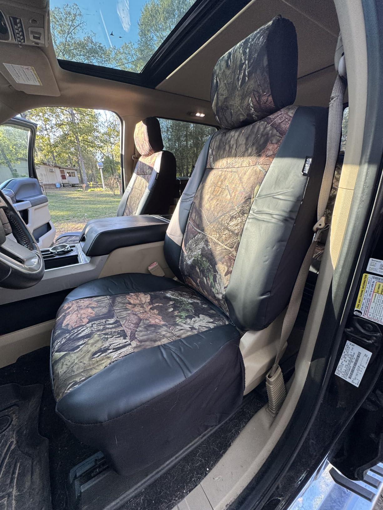LPI Truck Mossy Oak Camo Heavy Duty Front Seat Covers 2PCS for Pickup/SUV, 600D Oxford, Front and Rear Storage Pockets, Built-in Molle Organizer, Semi-Custom Fit customer photo 1