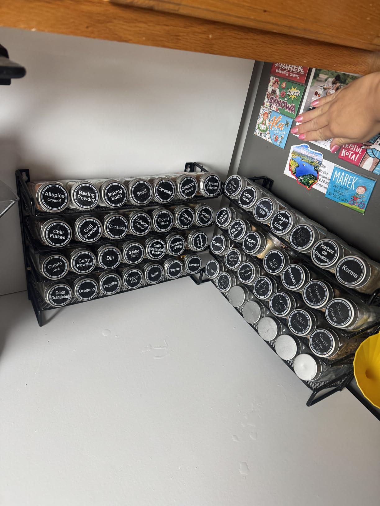 SpaceAid Spice Rack Organizer with 32 Spice Jars, 386 Spice Labels, Chalk Marker and Funnel Set for Cabinet, Countertop, Pantry, Cupboard or Door & Wall Mount - 32 Jars, 15.3