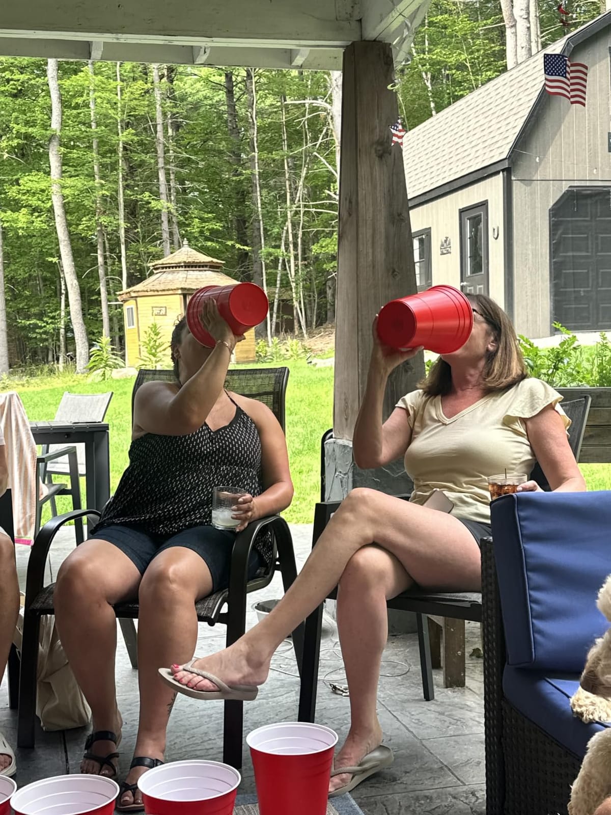 Jumbo Pong - Giant Yard Pong Outdoor Games Yard Games Lawn, Beach, Camping, Tailgating or Backyard - Durable Giant Cups with Indoor/Outdoor Ball and Pump Included customer photo 1