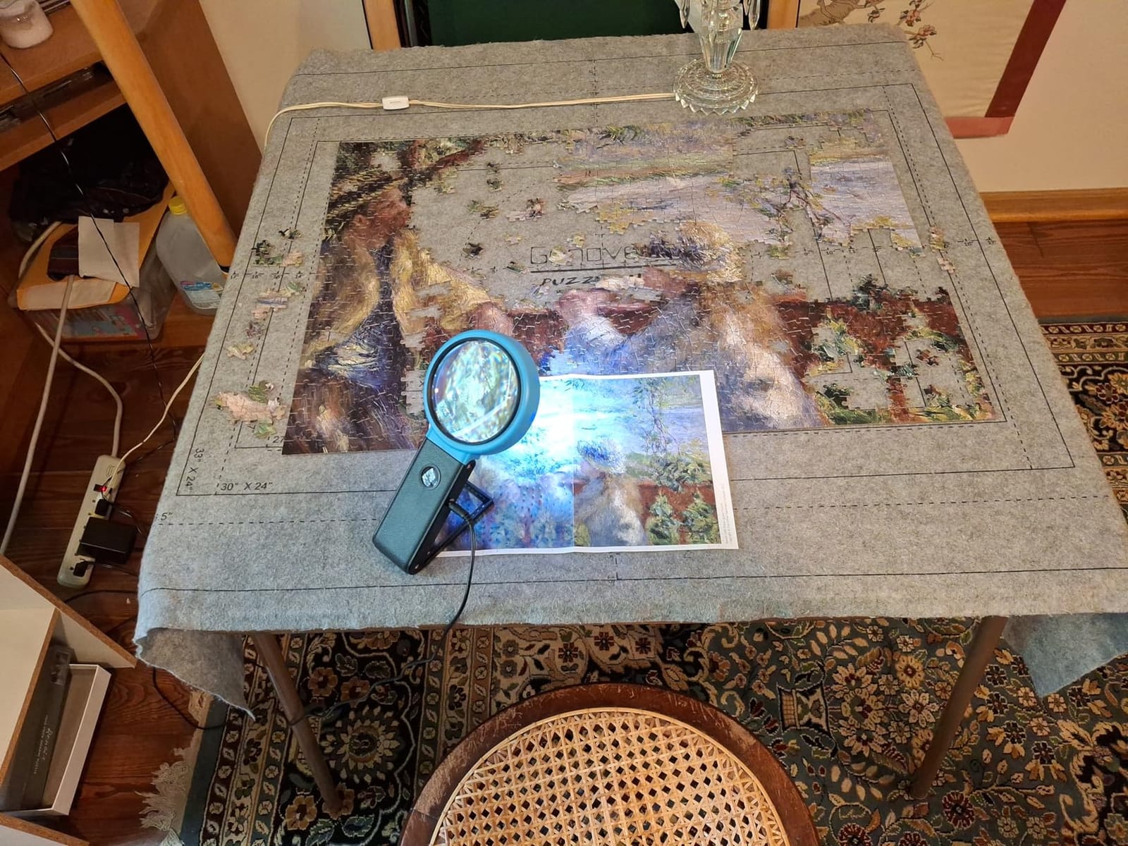 VisionAid 30X 10X Hands-Free Magnifying Glass with Stand, LED Lights, Loupe Handheld Illuminated Magnifier for Low Vision Seniors Reading customer photo 1
