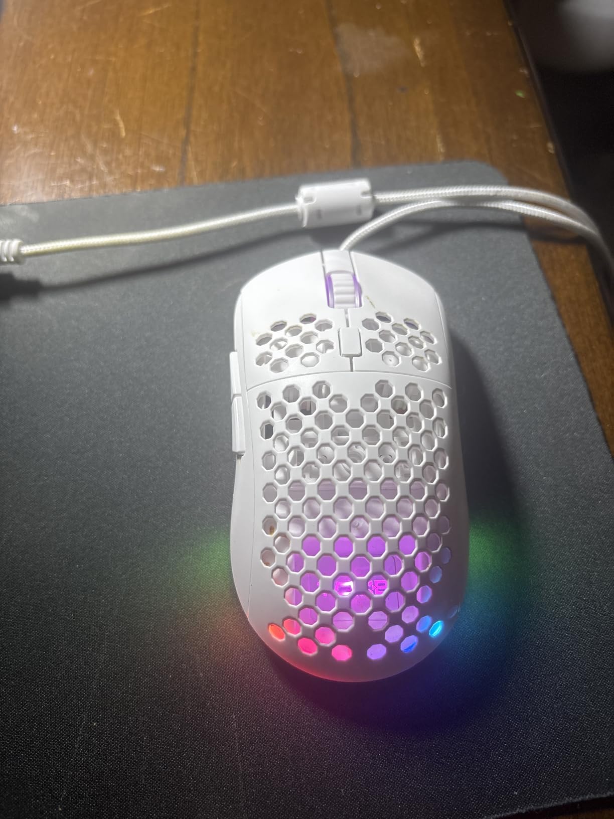 TMKB Falcon M1SE White Gaming Mouse, Wired, Lightweight Honeycomb, 12800DPI customer photo 1