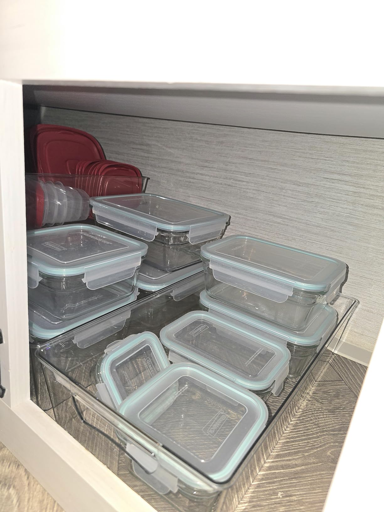 Simple Houseware 4 Pcs Kitchen Clear Bin Storage Organizer 15