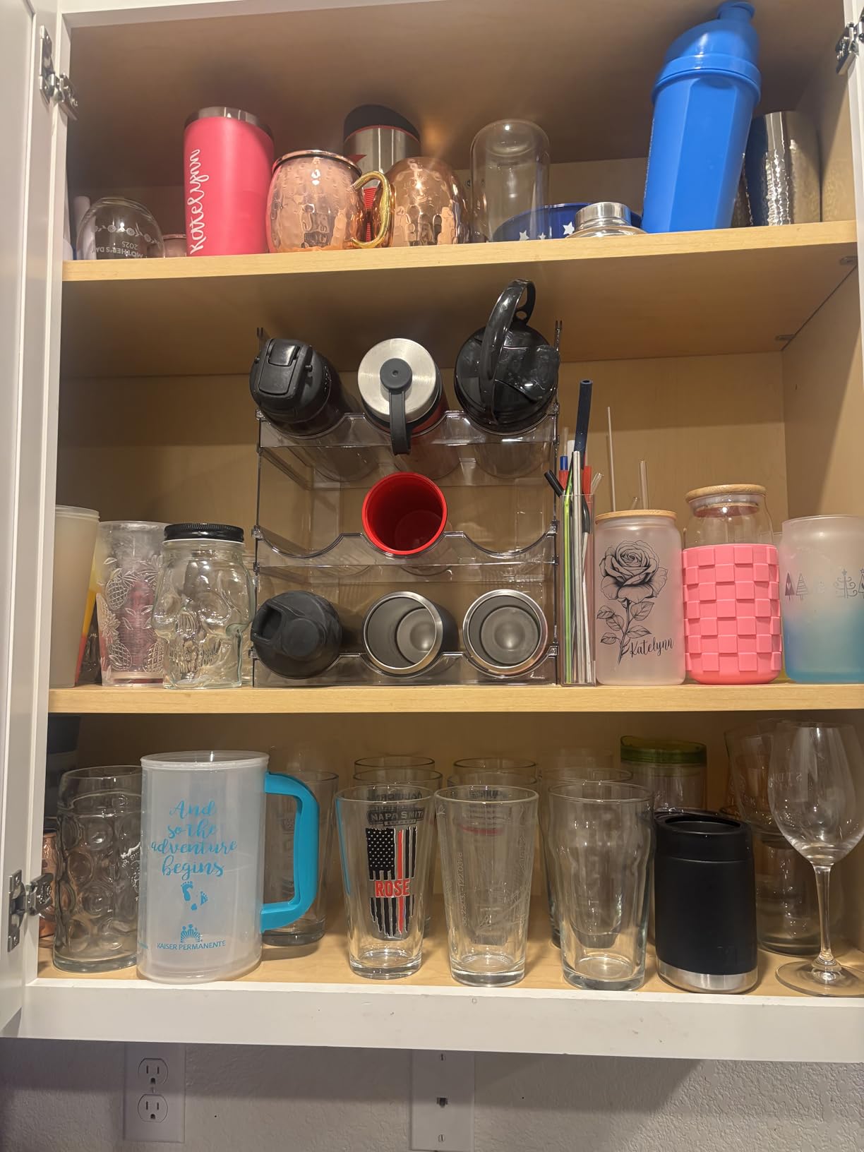 Spaclear 2 Pack Water Bottle Organizer, Stackable Kitchen Pantry Storage Shelf, Plastic Water Bottle Holder for Cabinet and Fridge Organization customer photo 1