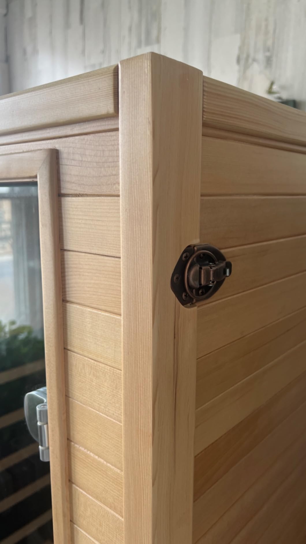 Homsido Infrared Home Sauna Room 1 Person Hemlock Wooden Indoor Dry Sauna，Low EMF 1200W/110V Heaters Panels,LCD Control Panel,10 Minutes Pre-Warm up,Time and Temp Pre-Set,1-Year Aftersale customer photo 1