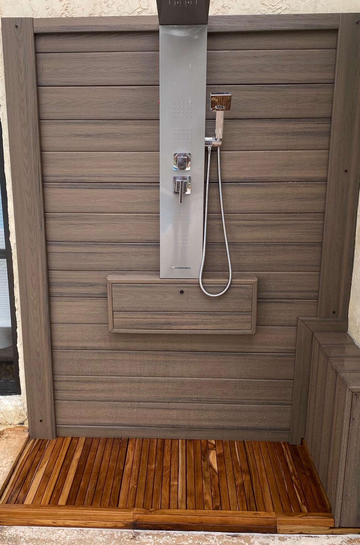 ROVOGO LED Shower Panel Tower System with Lights, 5 Shower Modes, 46.5 Inch | Rainfall Waterfall Shower Head, 4 Body Jets, Handheld and Tub Spout, Stainless Steel Shower Column with Brass Valves, Brushed customer photo 2