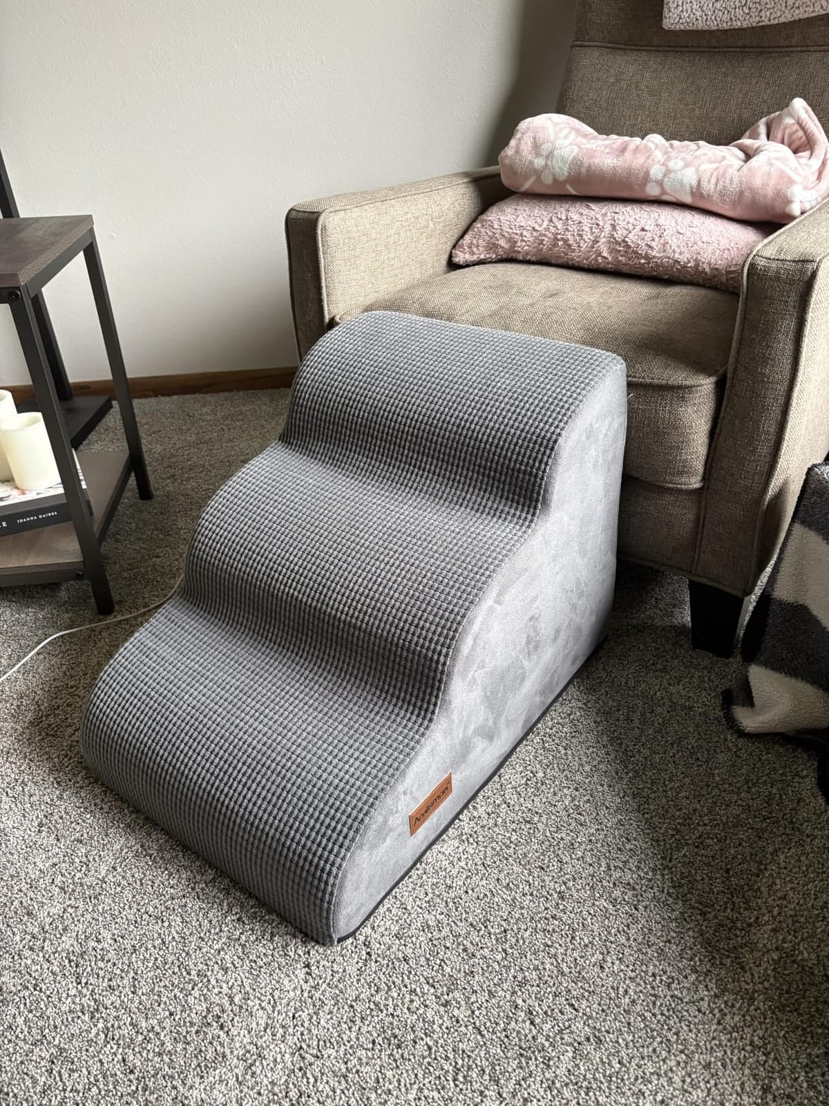 Aodisman Dog Stairs for Small Dogs and Cats,3-Step Pet Ramp for Bed & Couch customer photo 2