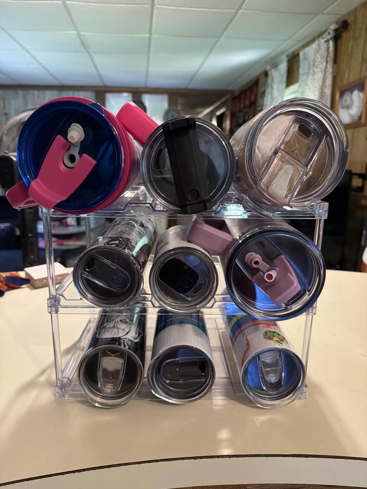 Lifewit Stackable Water Bottle Organizer for Cabinet, Clear Tumbler Holder customer photo 2