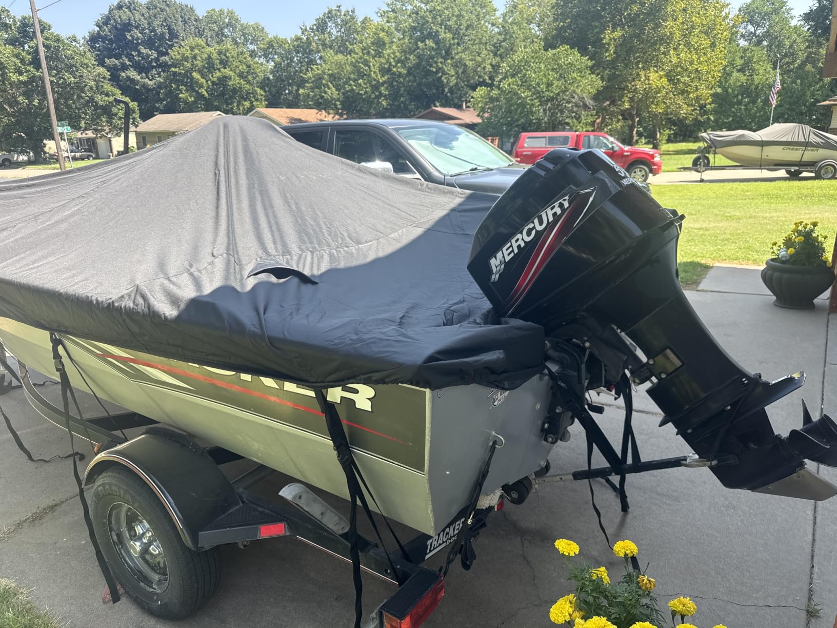 Boat Cover 16-18.5 ft, 1200D Waterproof V-Hull, Black customer photo 1
