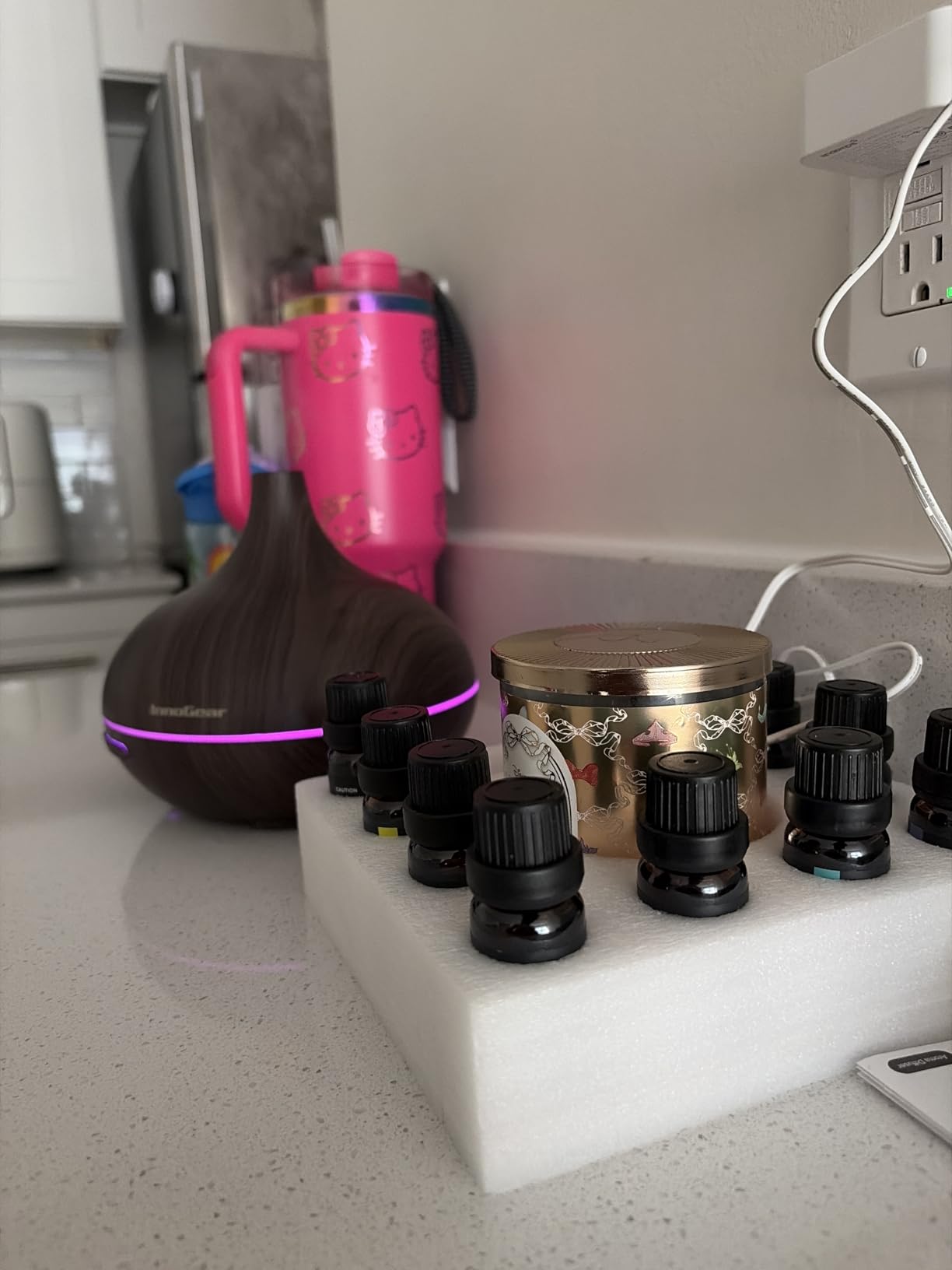 InnoGear 400ml Aromatherapy Essential Oil Diffuser 10 Oils Gift Set, Dark customer photo 2