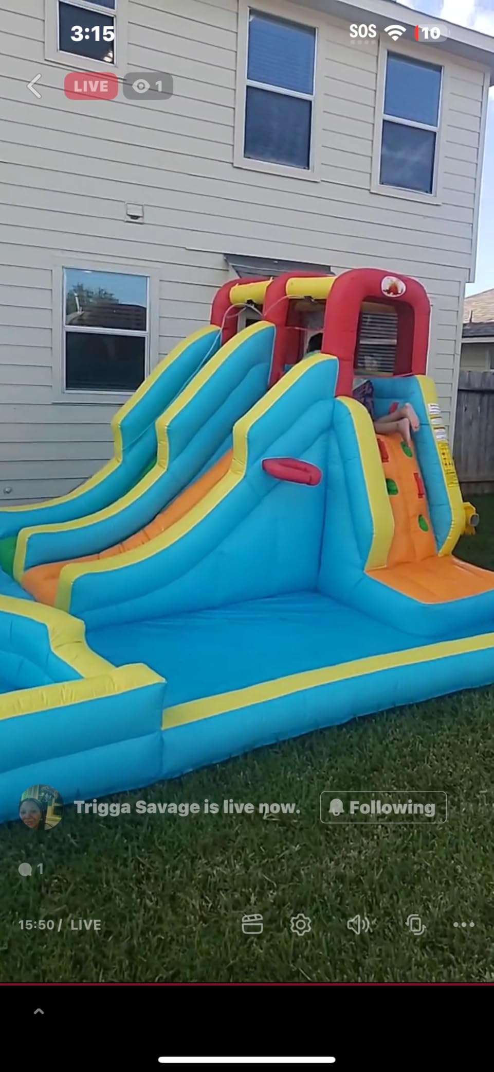 WELLFUNTIME Inflatable Water Double Slides Park with Blower, Bouncy Castle with Rainbow Water Curtain, with Shooting and Rock Climbing customer photo 2