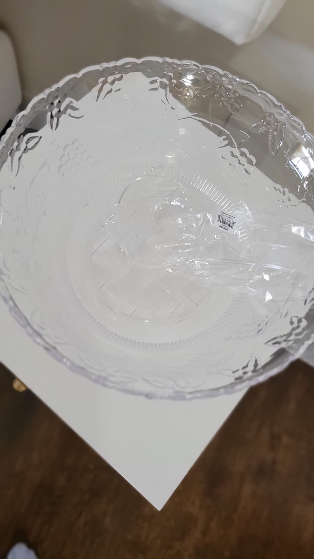 Plastic Punch Bowl with Ladle – Clear Punch Plastic Bowls – BPA Free Recyclable Punch Set of Bowl and 5 oz. Ladle – Embroidered Punch Bowl with Serving Ladle for Parties customer photo 2