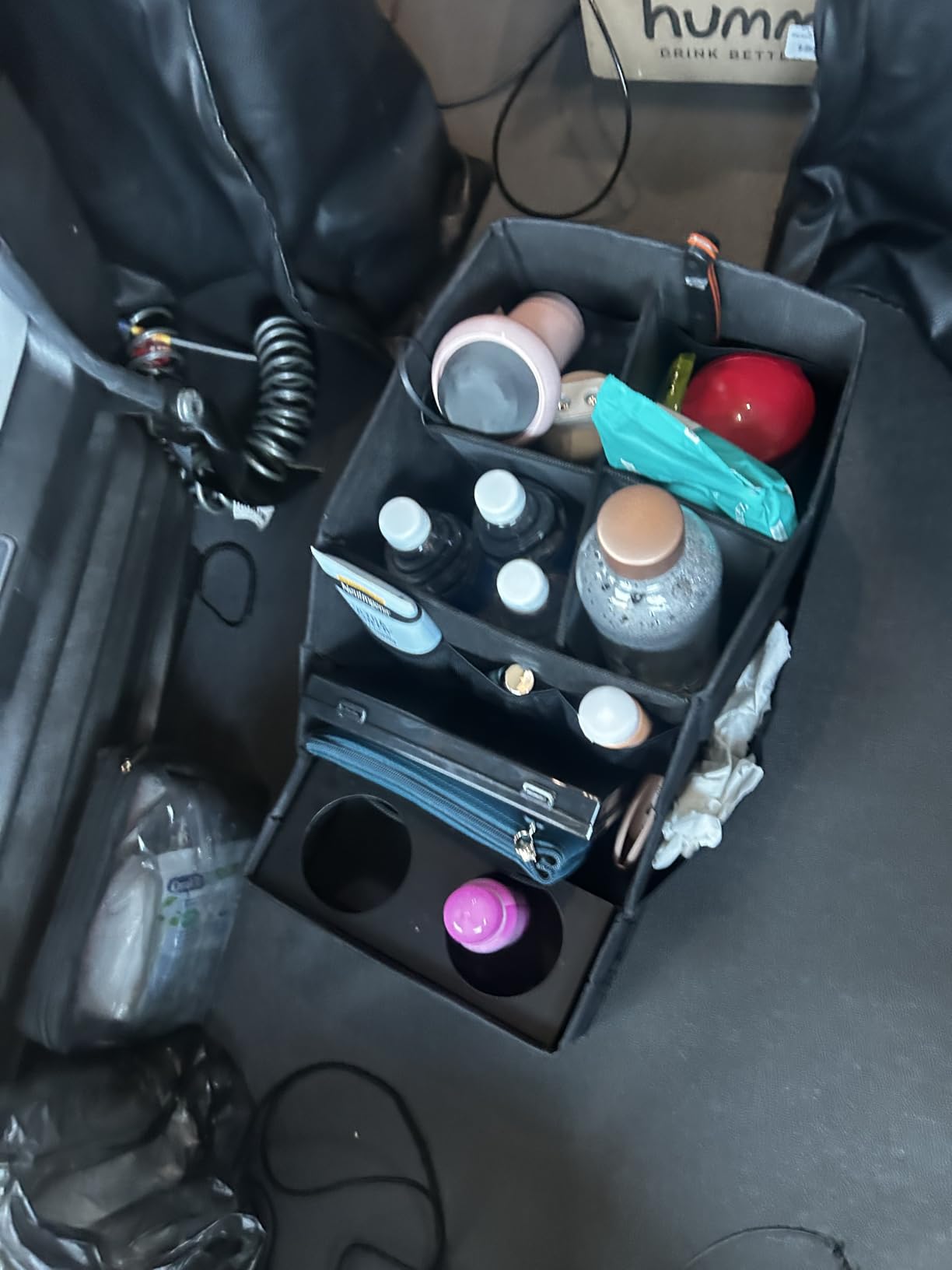 MULISOFT Car Backseat Organizer with 11 Compartments & 2 Cup Holders, Black customer photo 1