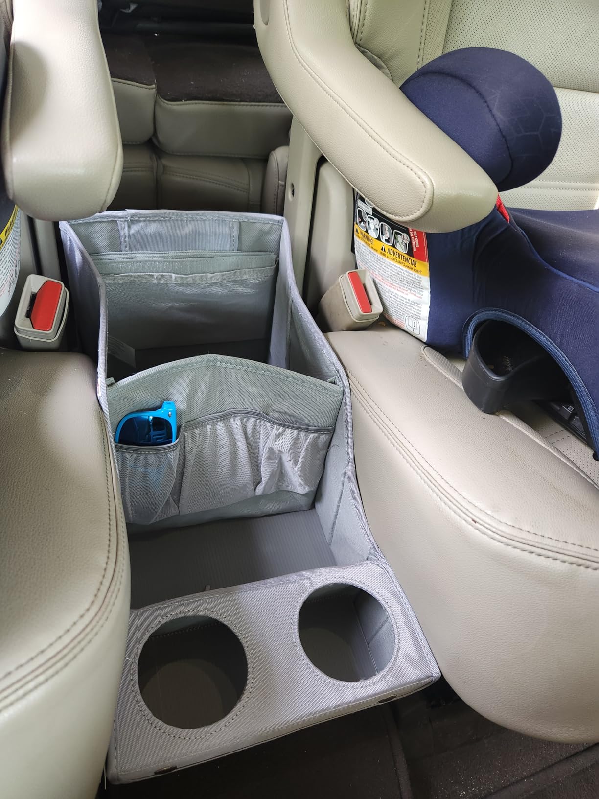 MULISOFT Car Backseat Organizer with 11 Compartments & 2 Cup Holders, Black customer photo 2