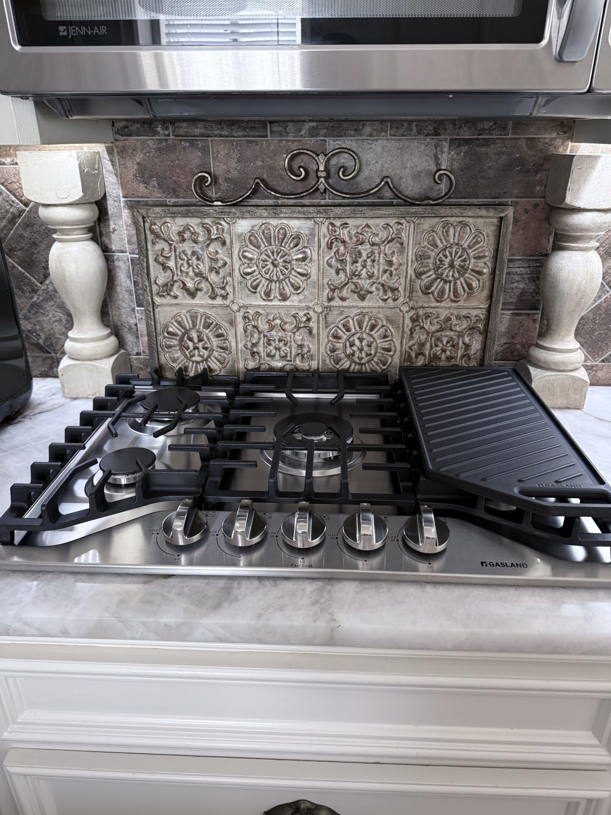 GASLAND 36 Inch Gas Cooktop, PRO GH3365SF 5 Burner Gas Stovetop with Reversible Cast Iron Grill/Griddle, Plug-in, NG/LPG Convertible Cooktops, Stainless Steel customer photo 1