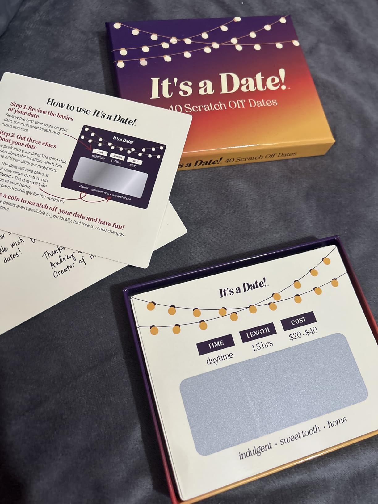 It's a Date!, 40 Fun and Romantic Scratch Off Date Night Ideas for Him, Her, Girlfriend, Boyfriend, Wife, Husband & Couples, Valentine's Gift for Men and Women customer photo 1