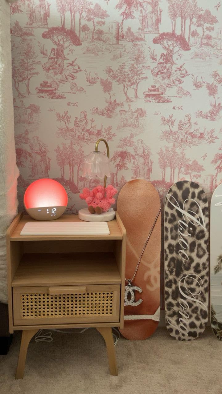 Lerliuo Rattan Nightstand, Boho Side Table with Drawer Open Shelf, Cane Accent Bedside End Table with Solid Wood Legs for Bedroom, Dorm and Small Spaces (Natural) customer photo 1