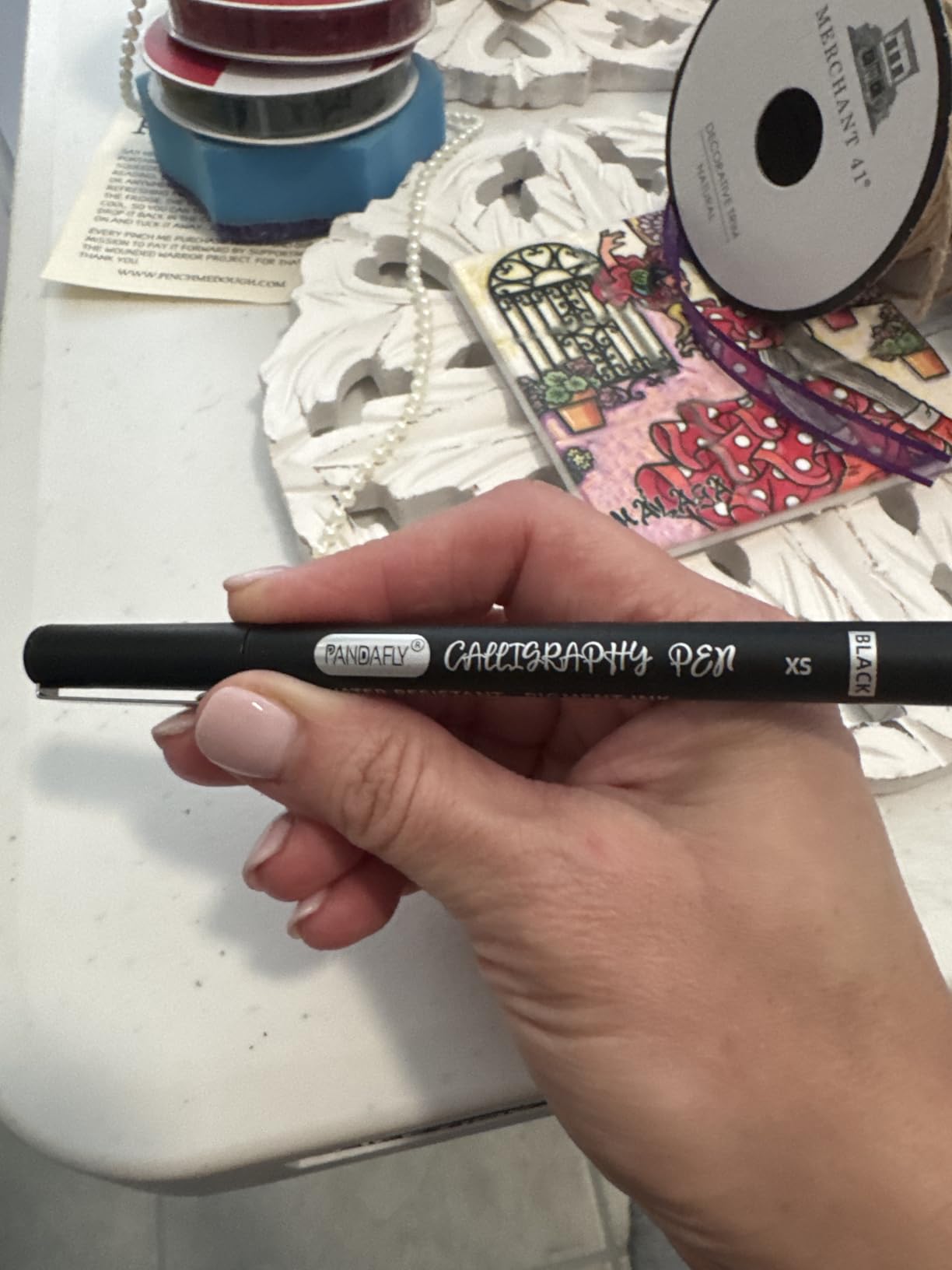 PANDAFLY Calligraphy Pens for Writing, 10 Size, Hand Lettering Pens | Brush Pens Calligraphy Set for Beginners customer photo 1