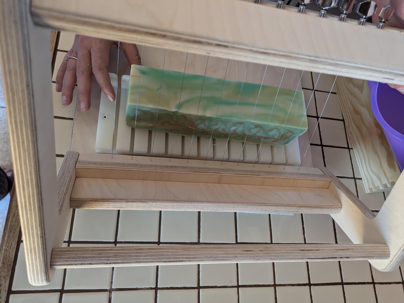 12-Wire Wooden Multi Bar Soap Cutter for Soap Making, Beige 1'' = 2.5cm customer photo 1