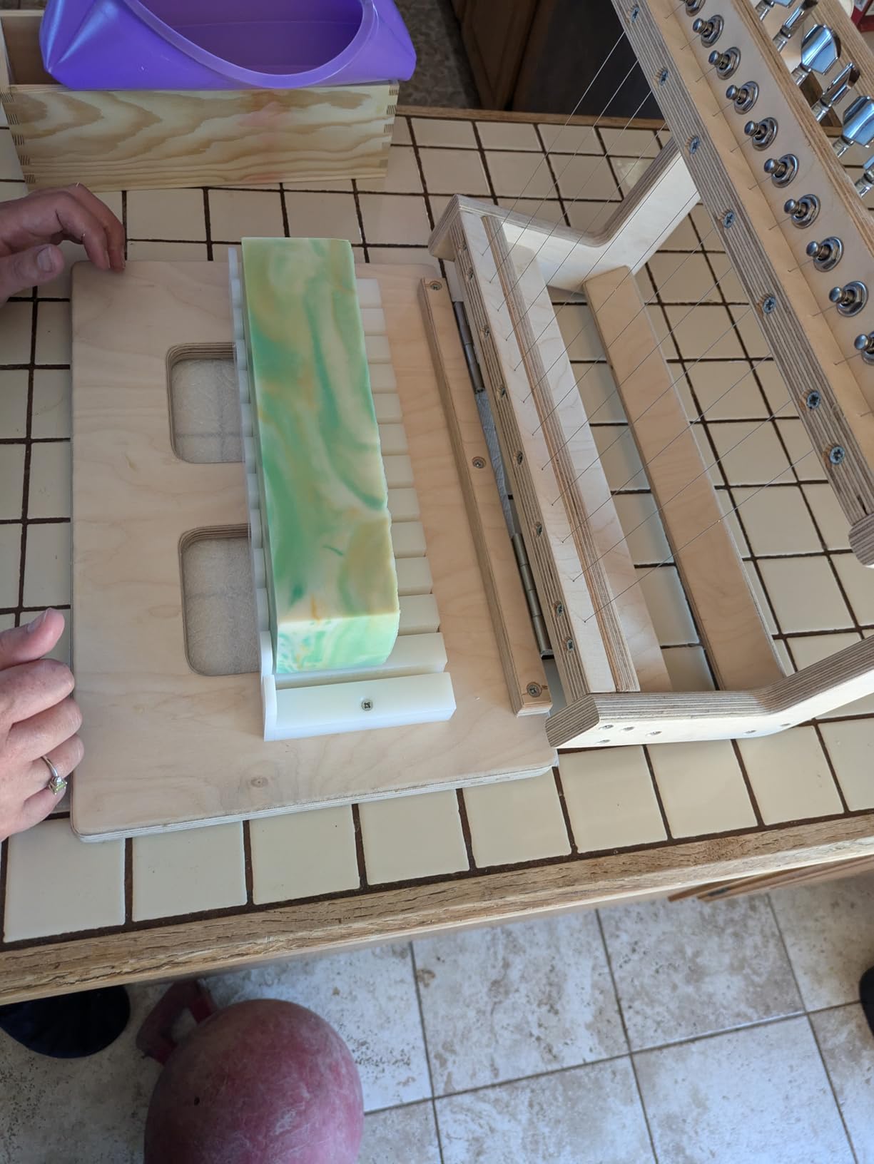 12-Wire Wooden Multi Bar Soap Cutter for Soap Making, Beige 1'' = 2.5cm customer photo 2