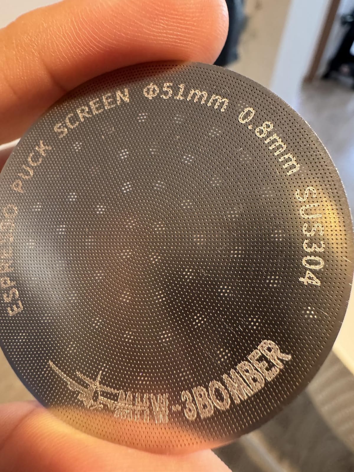 MHW-3BOMBER 58.5mm Espresso Puck Screen, 0.8mm Dual-Layer Stainless Steel Filter, Even Extraction & Cleaner Group Head, Fits 58mm Portafilter Basket, FG5590 customer photo 2