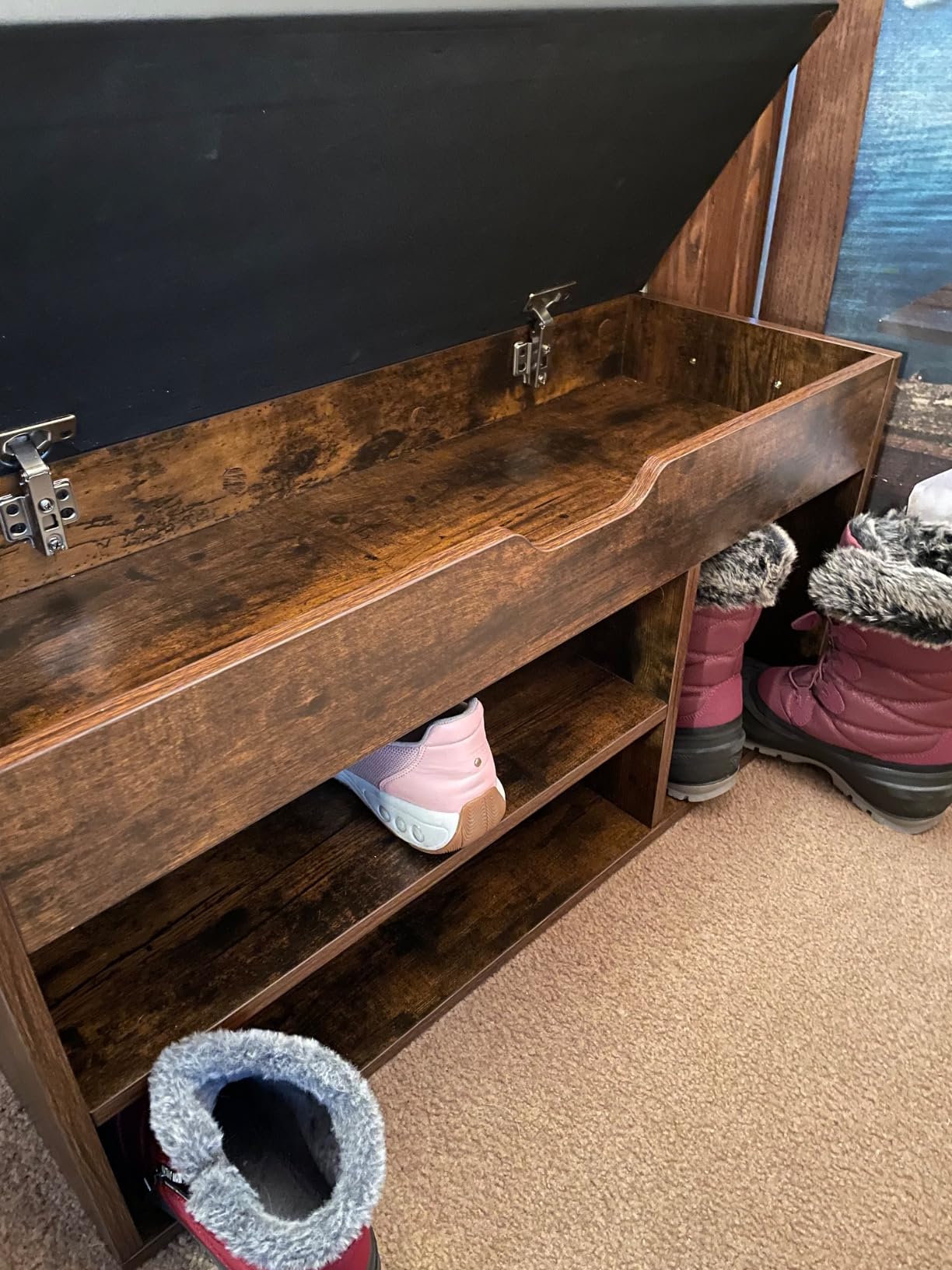 VASAGLE Storage Bench with Cushion, Shoe Bench,11.8 x 31.5 x 17.3 Inches customer photo 1